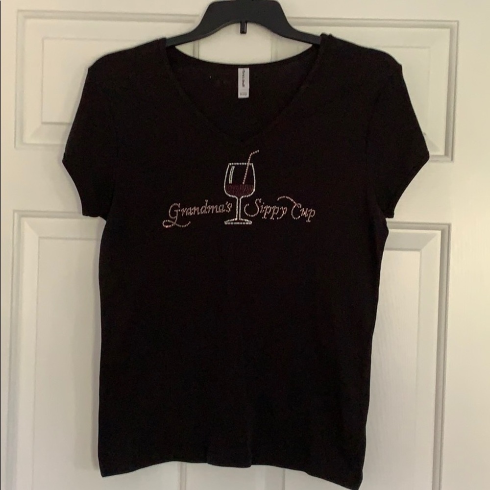 Chris Stuff Grandma’s Sippy Cup Rhinestone T-shirt